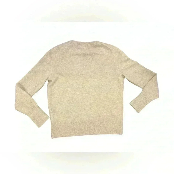 WHITE + WARREN Essential Cashmere V-Neck Sweater in Sand Wisp Heather Size Small - Picture 7 of 10